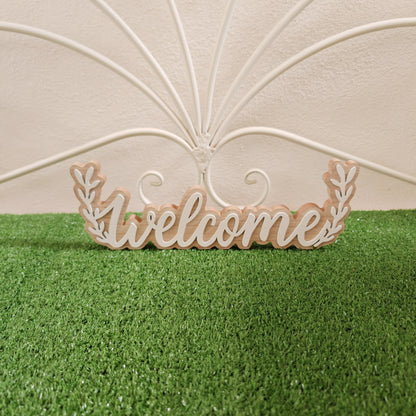 Scritta in legno Welcome