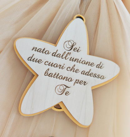 Fiocco nascita luna e stelle