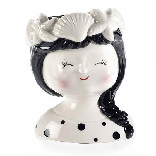 Vaso donna con conchiglie in porcellana