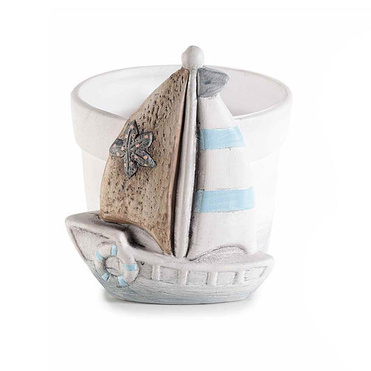 Vaso in ceramica maxi barca a vela
