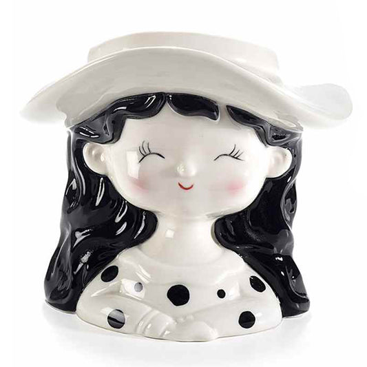 Vaso donna con cappello in porcellana