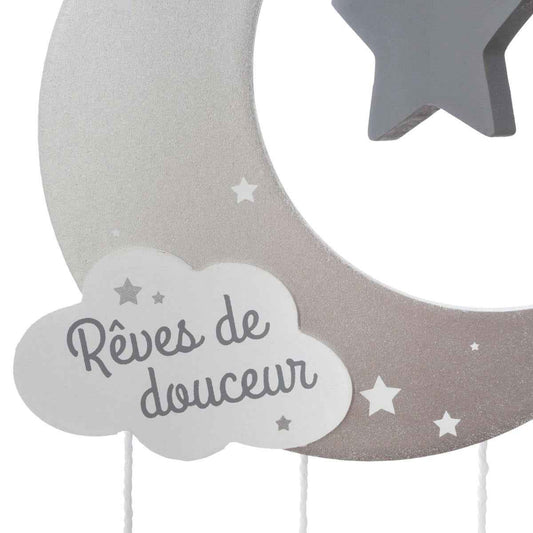 Decorazione luna stelle grigio