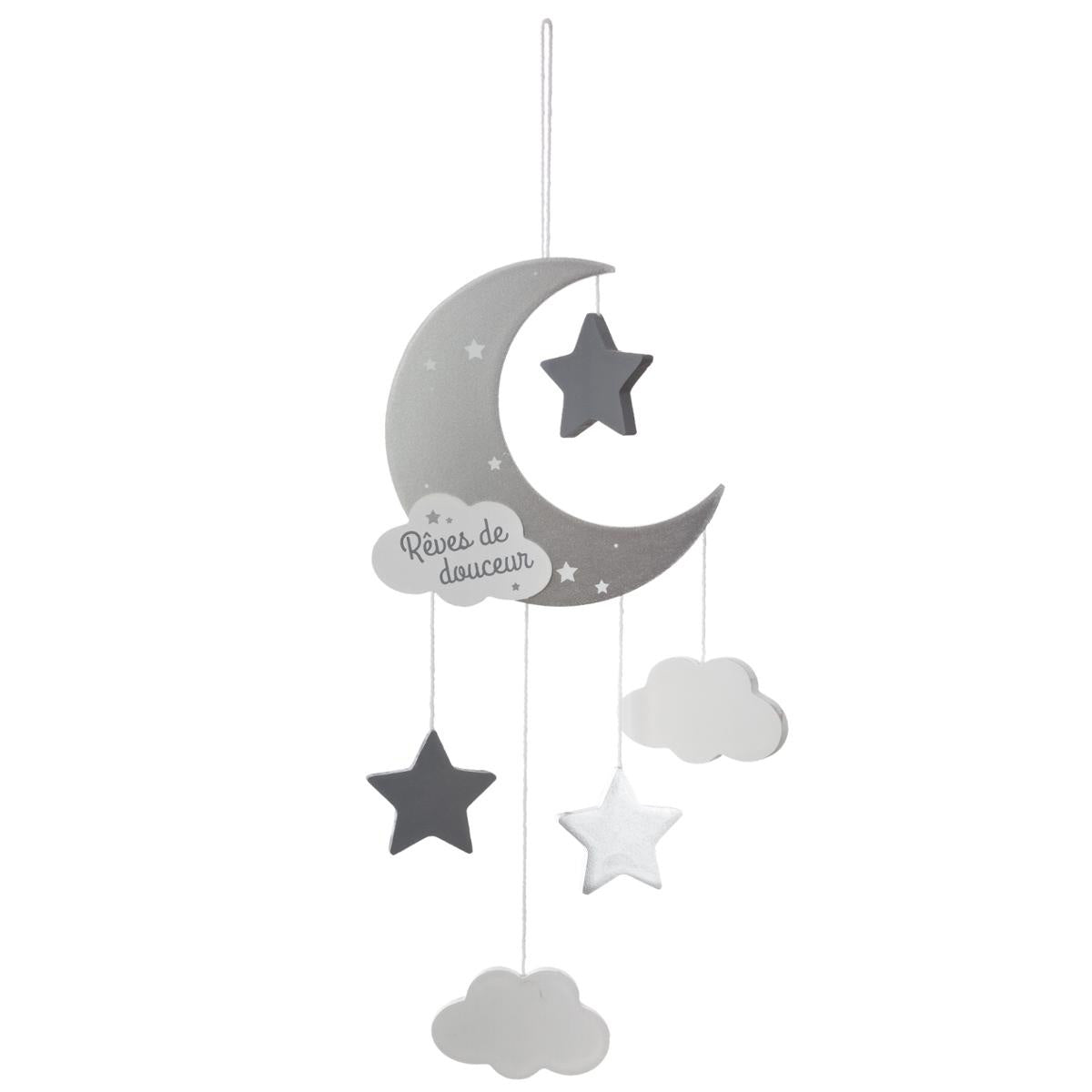 Decorazione luna stelle grigio - Best Moment Decor