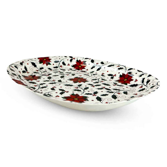 Vassoio melamina stella di Natale ovale