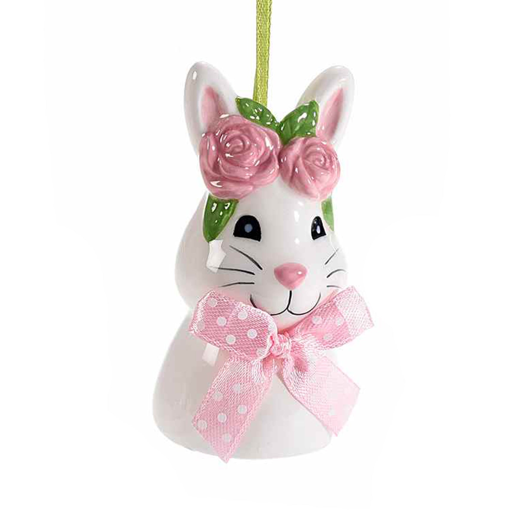 Coniglietto fiocco in ceramica d'appendere rosa - Best Moment Decor