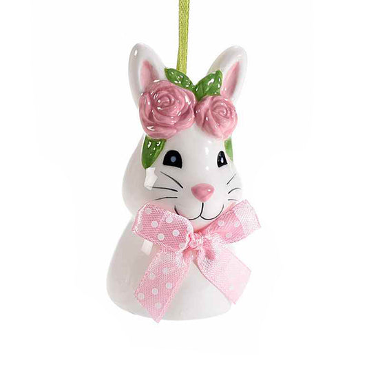 Coniglietto fiocco in ceramica d'appendere rosa - Best Moment Decor
