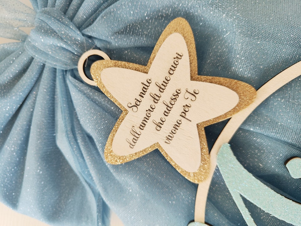 Fiocco nascita Topolino Baby arcobaleno - Best Moment Decor