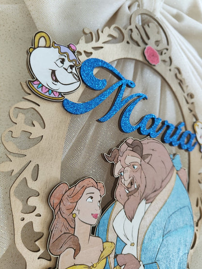 Fiocco nascita bella e la bestia - Best Moment Decor