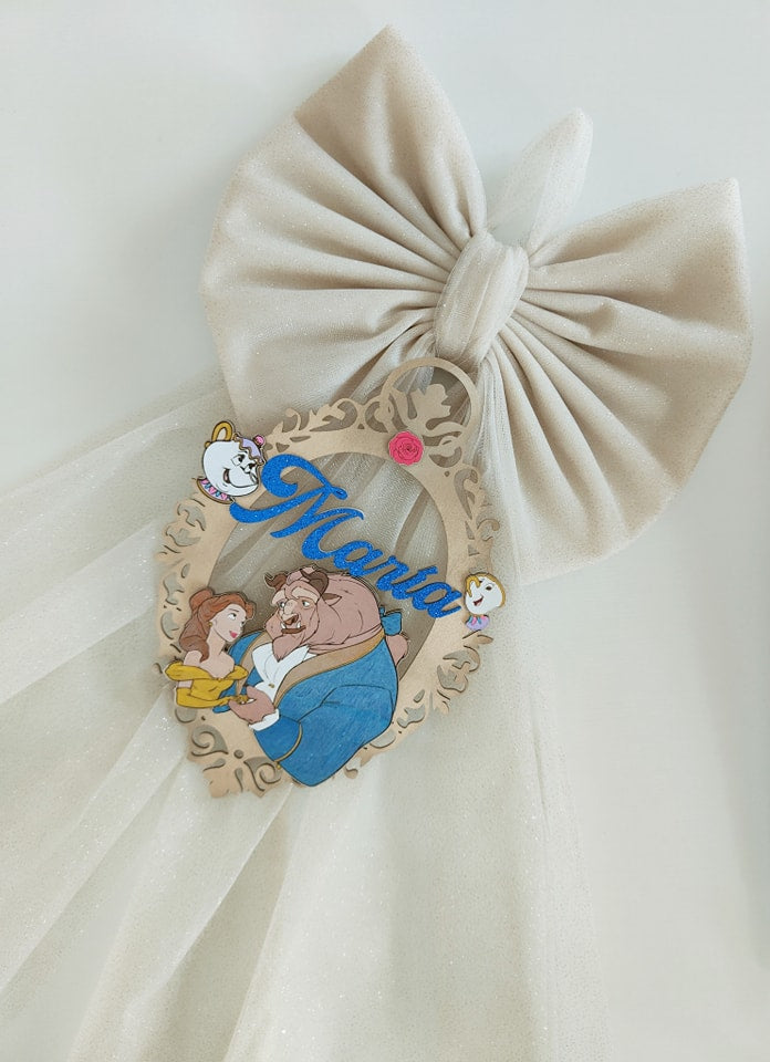Fiocco nascita bella e la bestia - Best Moment Decor