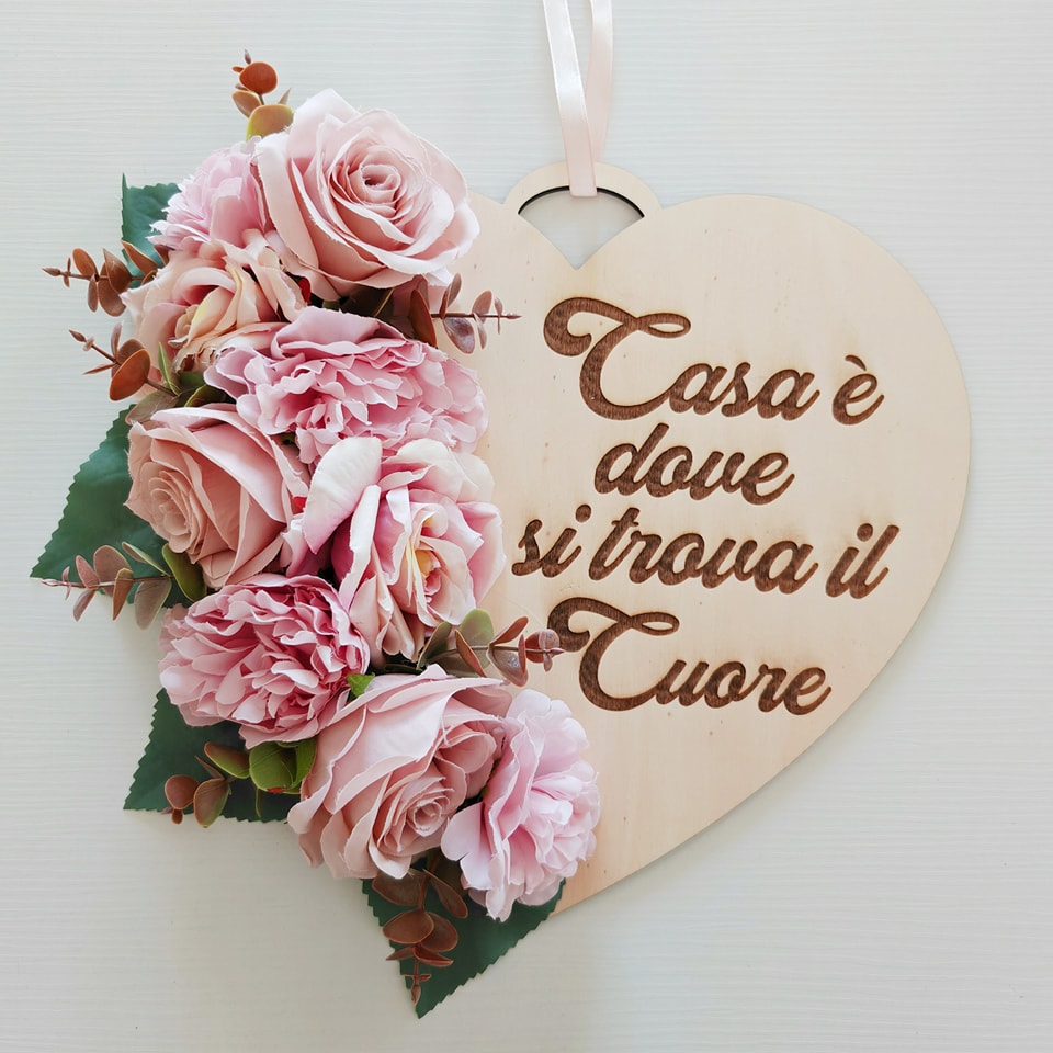 Fuoriporta rosa in legno inciso - Best Moment Decor