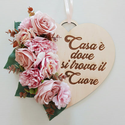 Fuoriporta rosa in legno inciso - Best Moment Decor