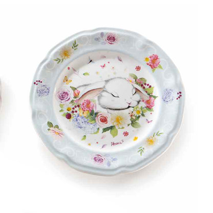 Piatto coniglietto fiori