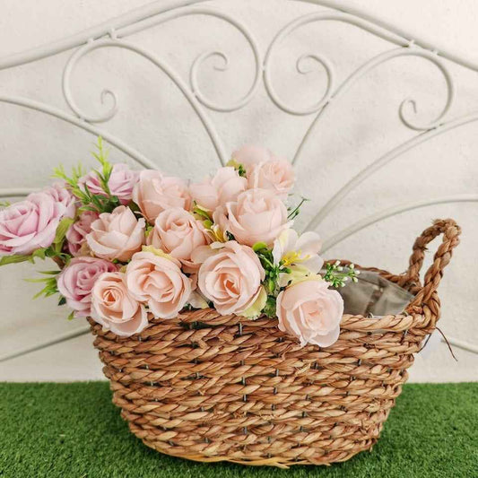 Cestino in fibra naturale con manici