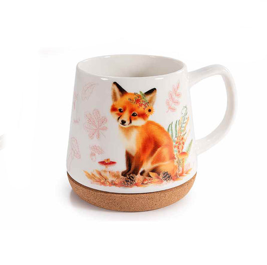 Tazza mug volpe con base in sughero 500ml