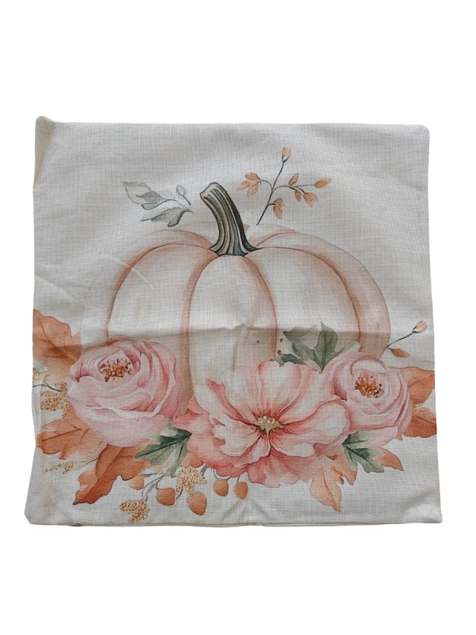 Fodera cuscino zucca e fiori