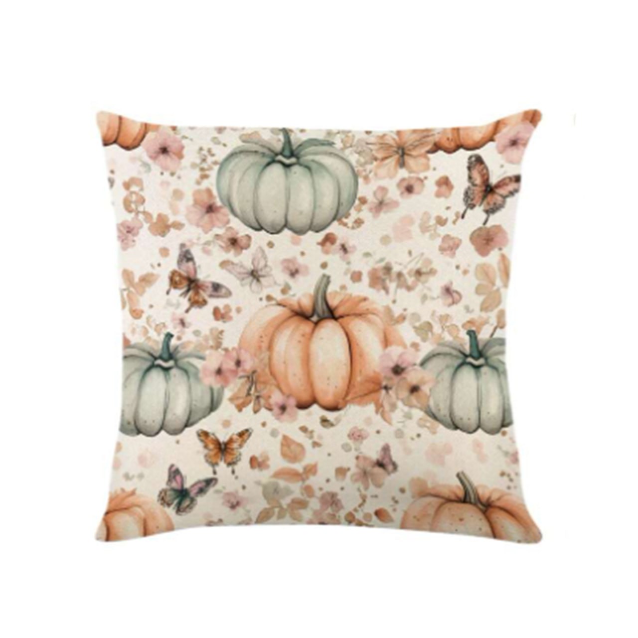 Fodera cuscino zucca e farfalle
