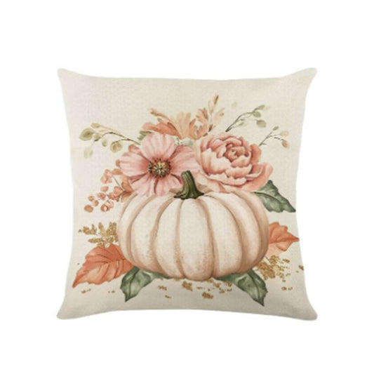 Fodera cuscino zucca e fiori