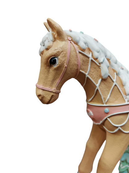 Cavallo a dondolo maxi rosa e tiffany luminoso