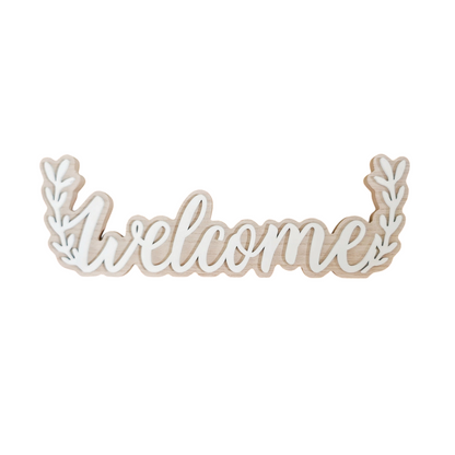 Scritta in legno Welcome