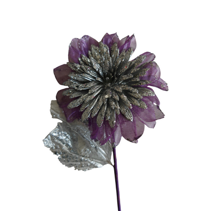 Fiore lilla e argento set 6 pezzi
