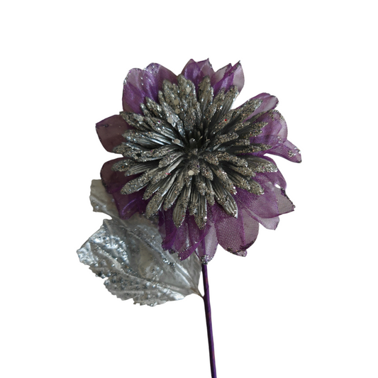 Fiore lilla e argento set 6 pezzi