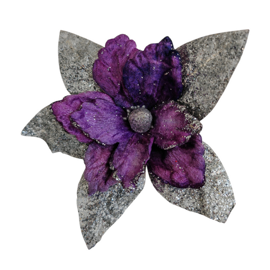 Fiore viola e argento set 3 pezzi