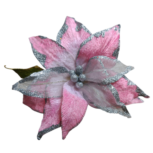 Fiore rosa e argento set 4 pezzi