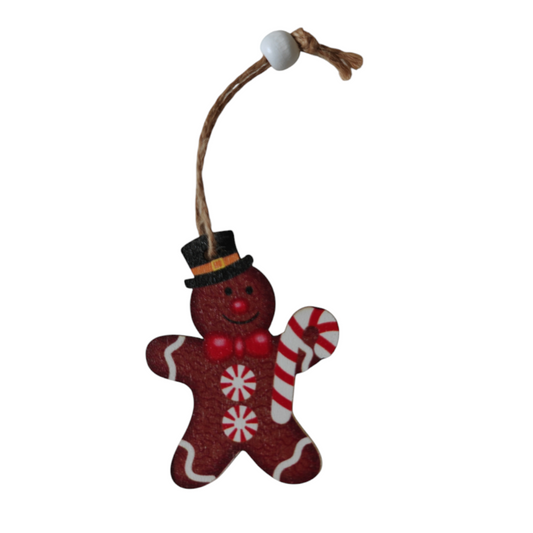 Addobbo albero  pan di zenzero in legno set 6 pezzi