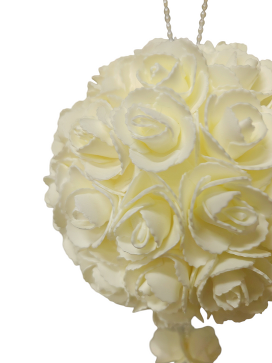 Sfera fiori avorio e perle