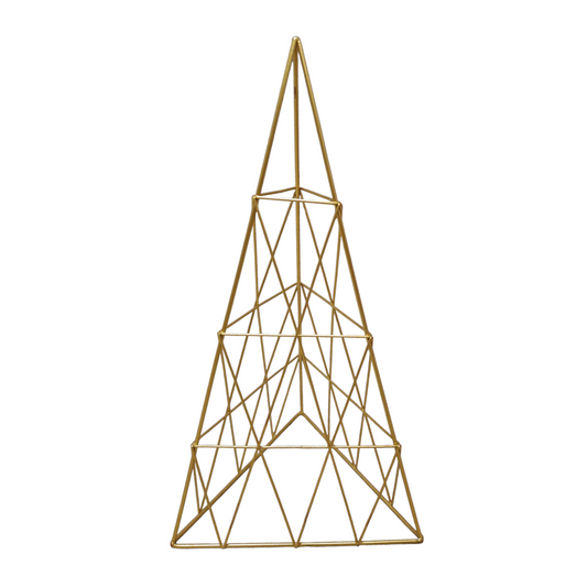 Piramide in metallo oro