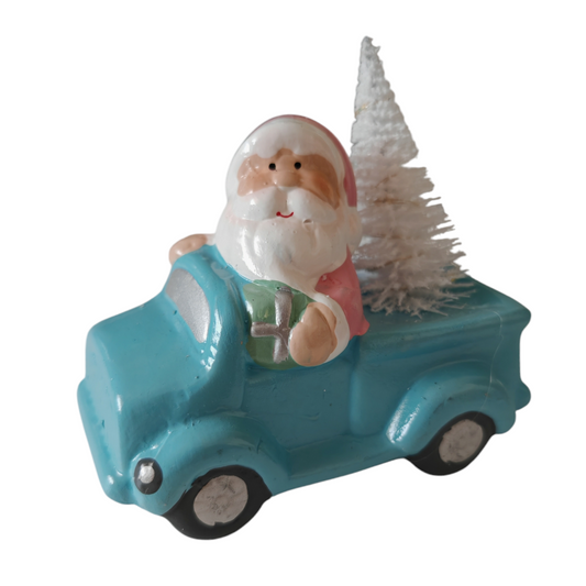 Decorazione d'appoggio Babbo con albero luminoso