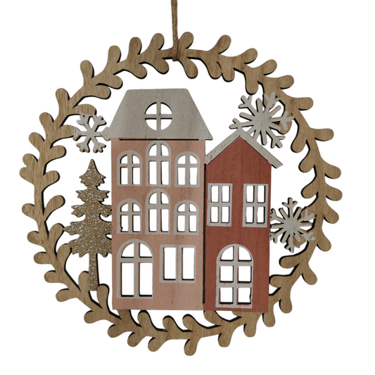 Decorazione in legno rosa