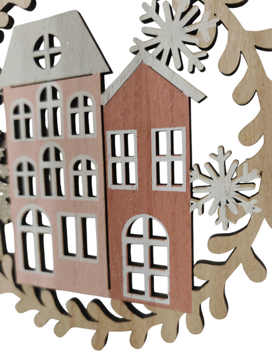 Decorazione in legno rosa