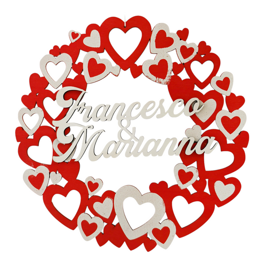 Disco cuore personalizzabile con glitter