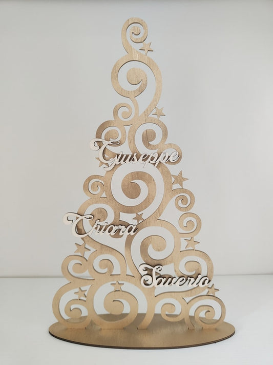 Albero in legno oro e legno naturale