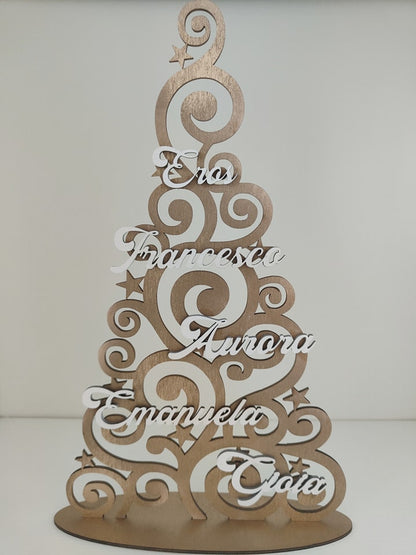 Albero in legno oro e bianco