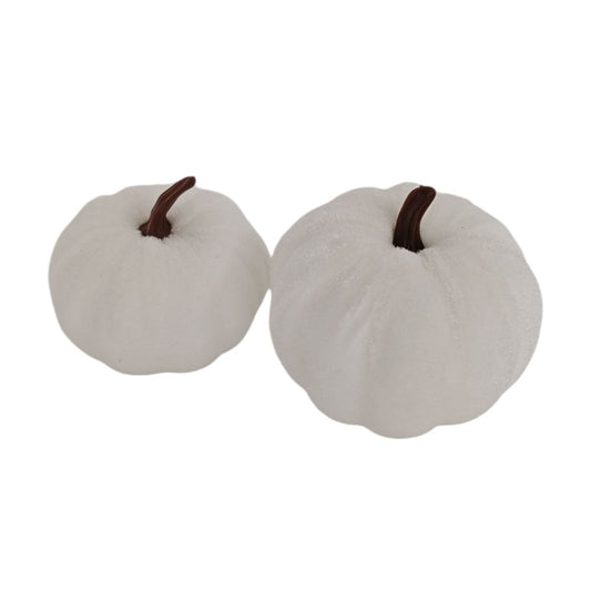 Zucche in velluto set 2 pezzi bianco