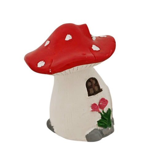Decorazione fungo in resina rosso