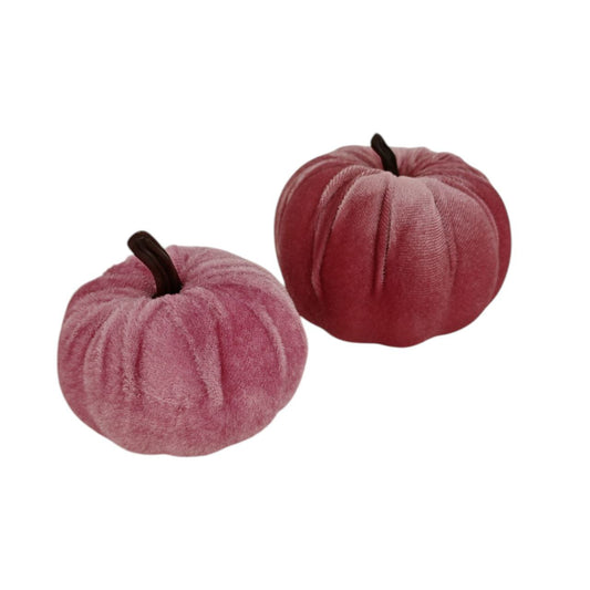 Zucche in velluto set 2 pezzi rosa