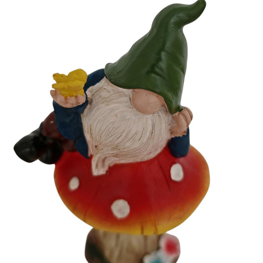 Decorazione gnomo farfalla