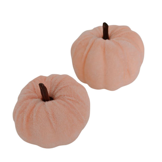 Zucche in velluto set 2 pezzi pesca