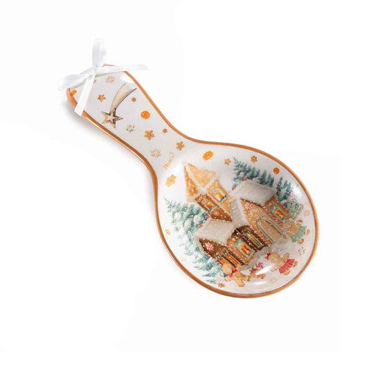 Poggiamestolo casette pan di zenzero con scatola