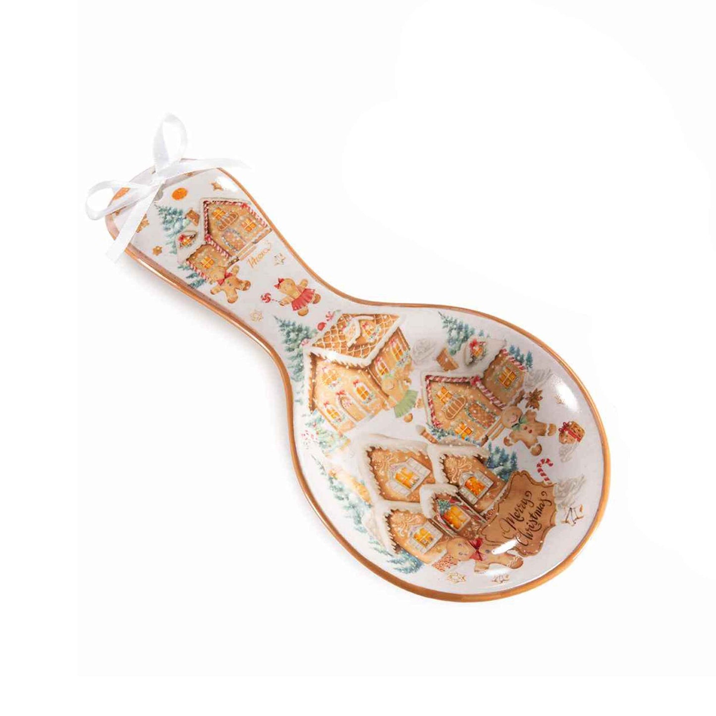 Poggiamestolo casette pan di zenzero con scatola