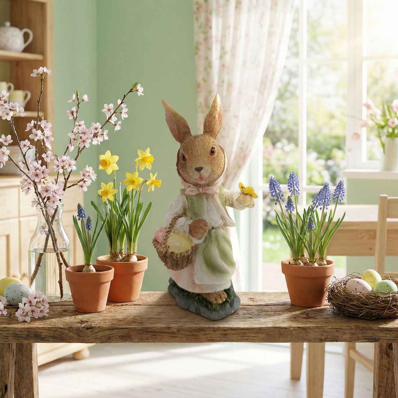 Coniglietta farfalla con cestino