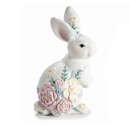 IN ARRIVO Coniglio in resina floreale