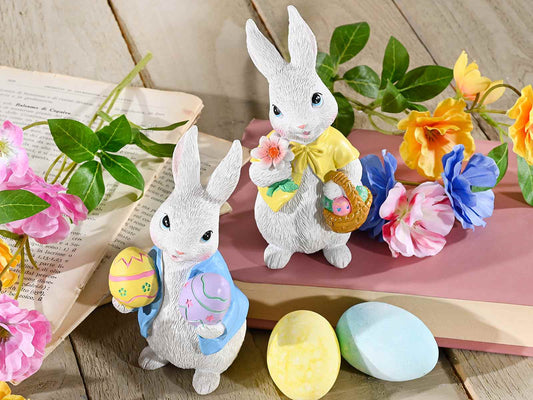 Coniglietto azzurro con uova