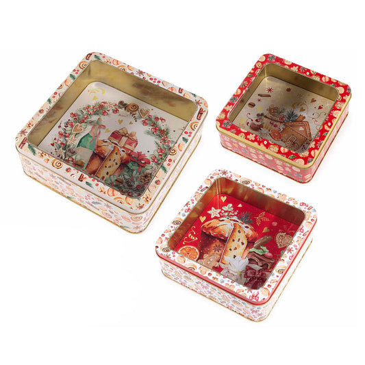 Scatola in latta trasparente decor Christmas