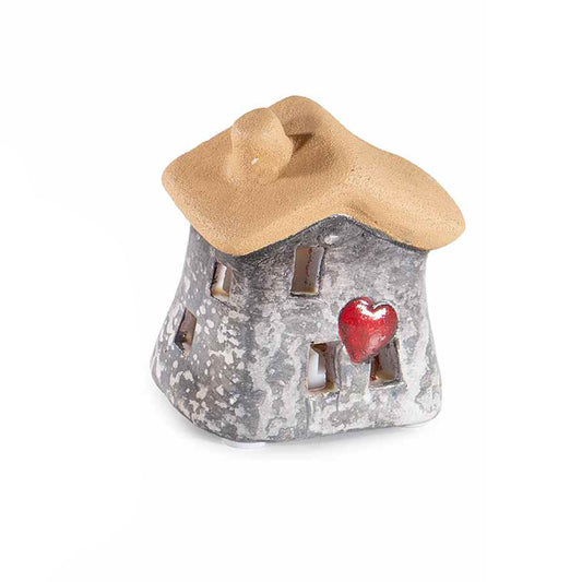 Casetta in terracotta piccola con luce led beije