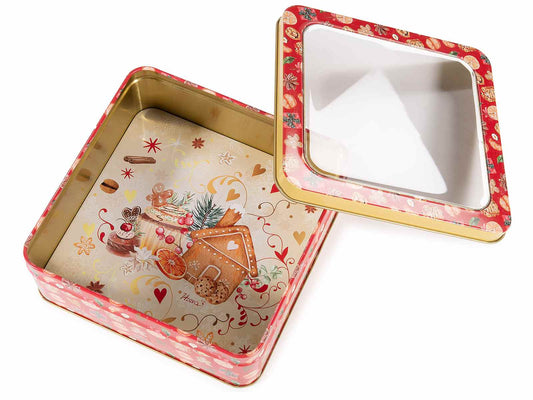 Scatola in latta trasparente decor Christmas