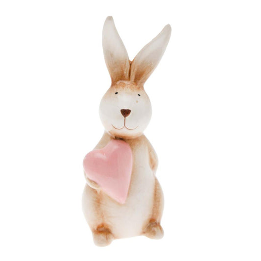 Coniglietto in ceramica maxi cuore rosa